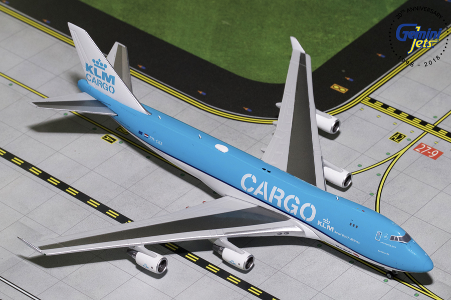 KLM Cargo Boeing B747-400F PH-CKA GeminiJets GJKLM1827 Modelo a