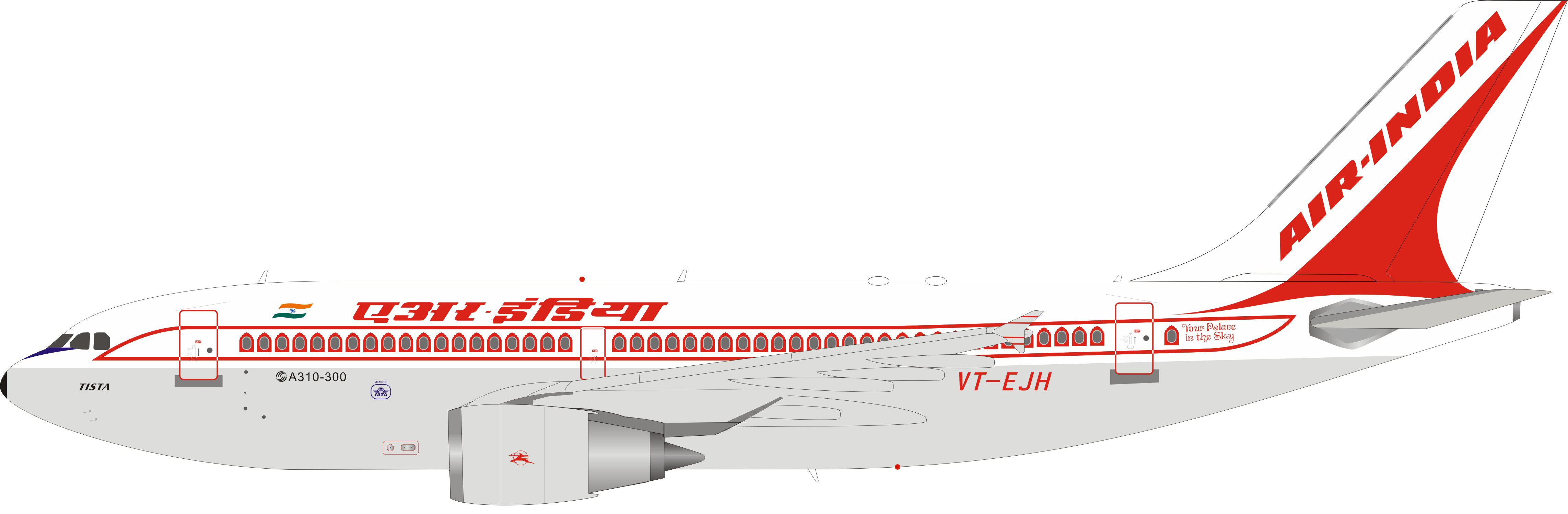 Air India Airbus A310-304 VT-EJH InFlight200 IF310AI0920 Modelo a