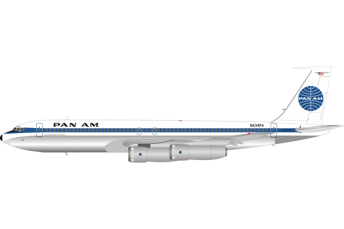 Pan Am Boeing 707-300 N434PA InFlight200 IF707PA1120P Modelo a
