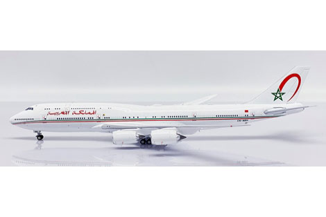 Herpa Modellflugzeug Royal Air Maroc Boeing 737 Max 8 – CN-MAX, Miniatur im Maßstab 1:500, Sammlerstück, Modell ohne Standfuß, Metall